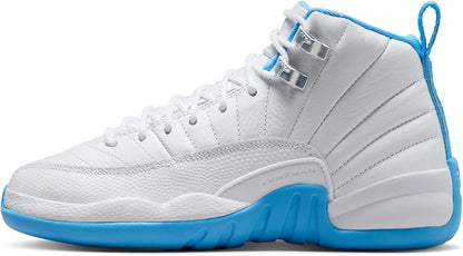 Big Kid's Jordan 12 Retro "Melo" White/University Blue (153265 112)
