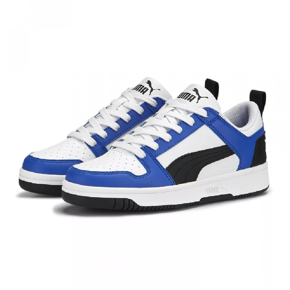 Big Kid's Puma Rebound Layup Lo SL JR Puma White-Black-Sapphire (370490 19)