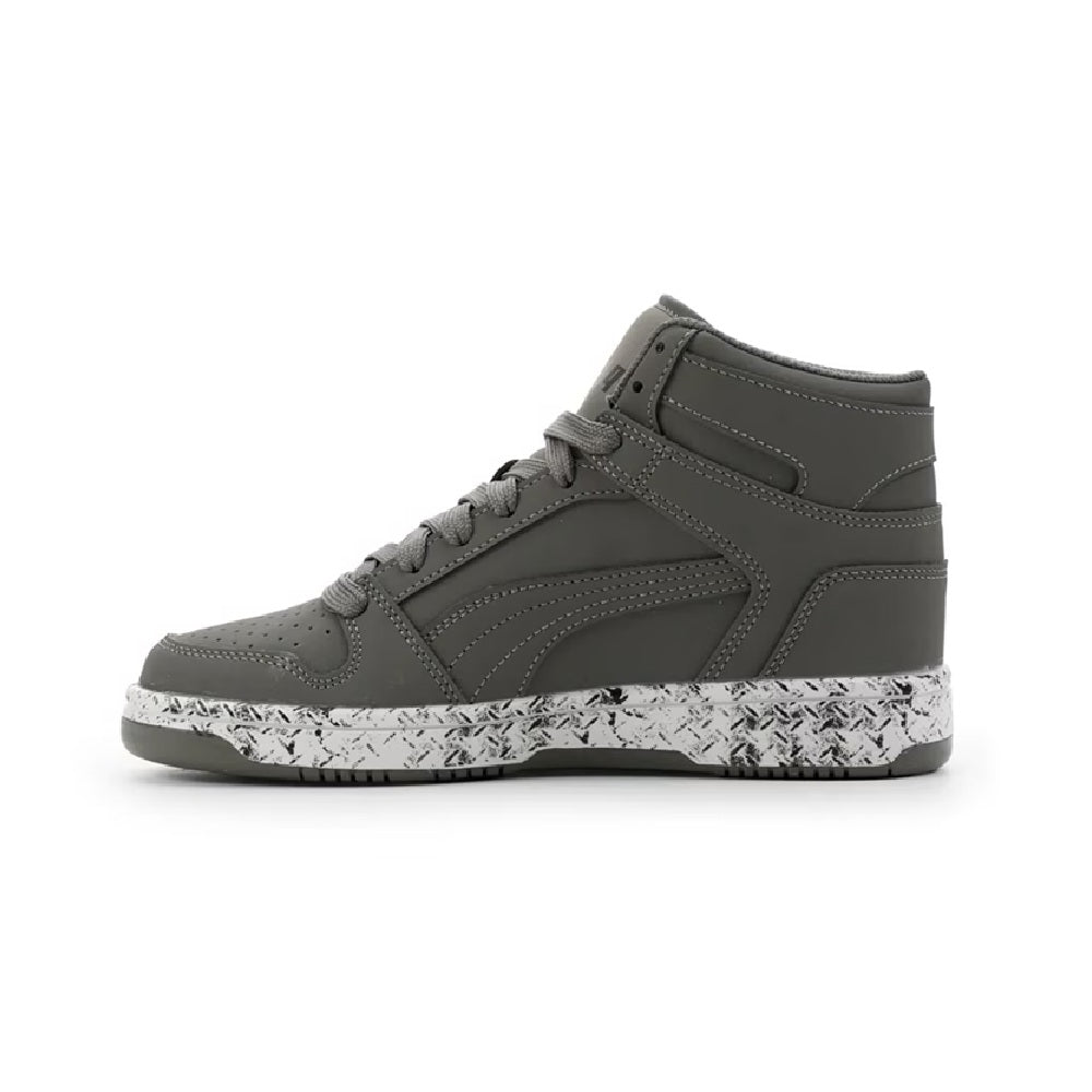 Big Kid's Puma Rebound Layup Trek JR Cast Iron-Puma Black-White (407276 01)