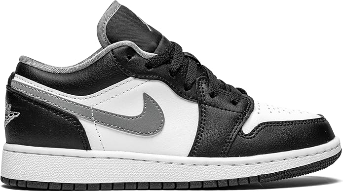 Big Kid's Jordan 1 Low Black/Particle Grey-White (553560 040)