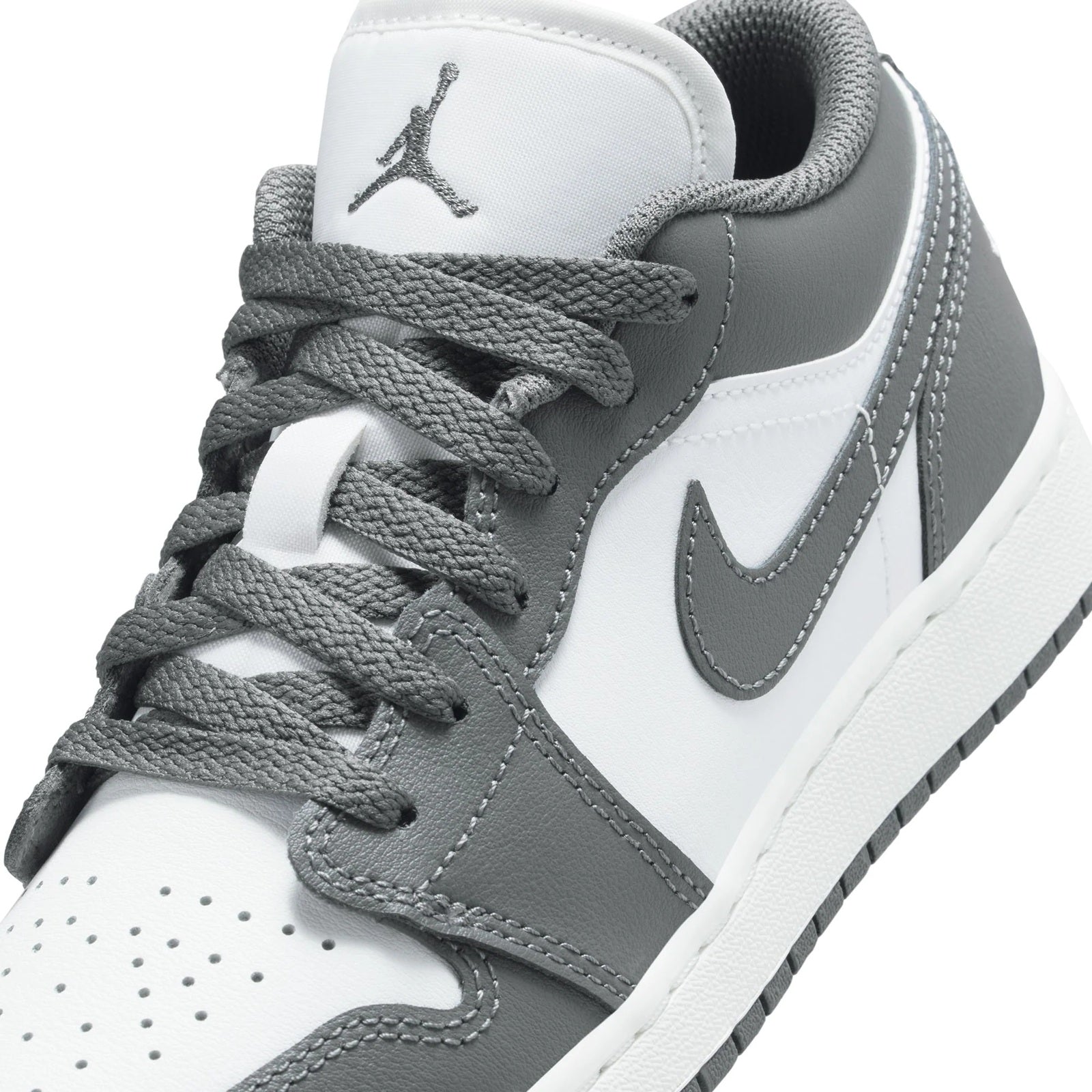 Big Kid's Jordan 1 Low Iron Grey/Summit White (553560 044)