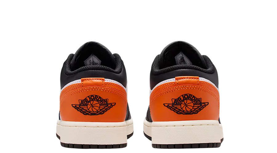 Big Kid's Jordan 1 Low Black/Starfish-White-Sail (553560 081)