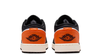 Big Kid's Jordan 1 Low Black/Starfish-White-Sail (553560 081)