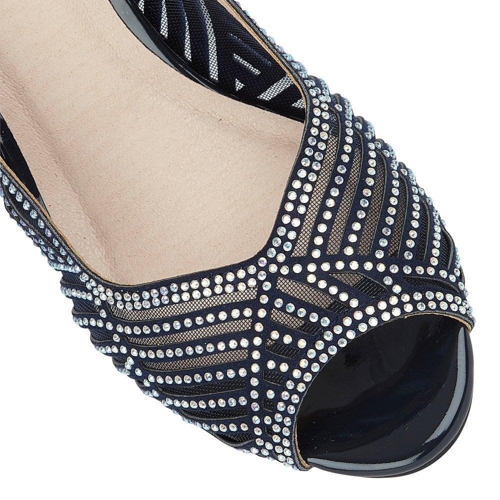 Lotus Womens Shoe Immy Navy/Diamante