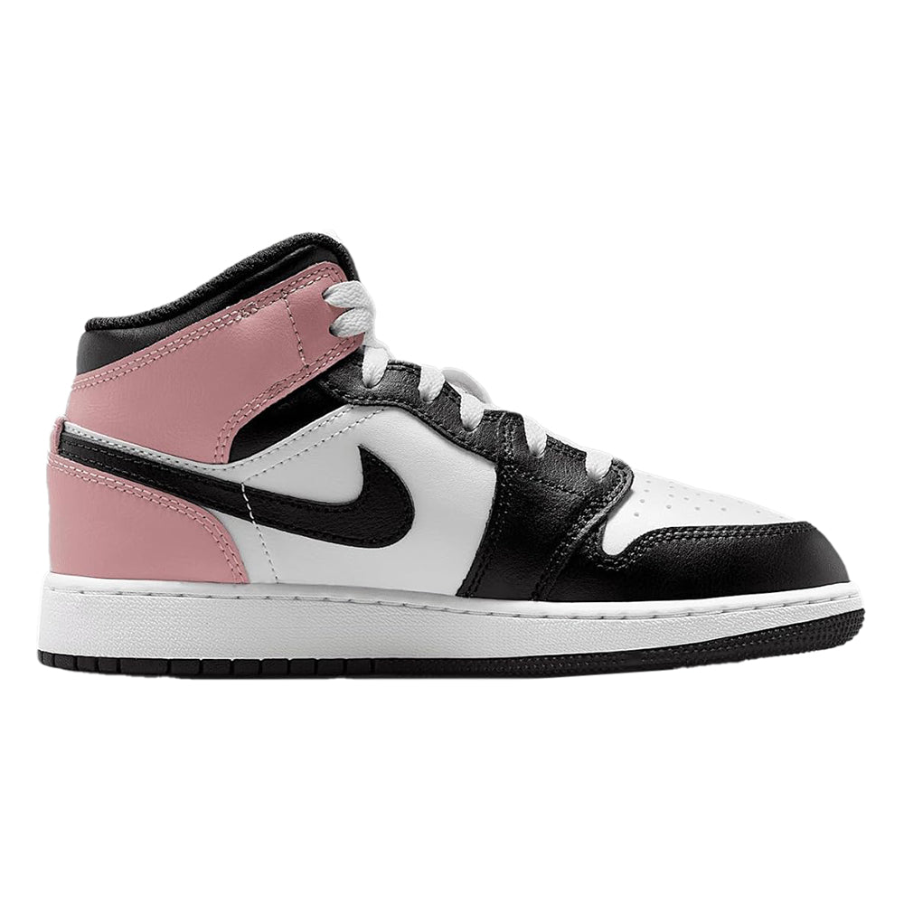 Big Kid's Jordan 1 Mid White/Black-Rust Pink (DQ8423 100)