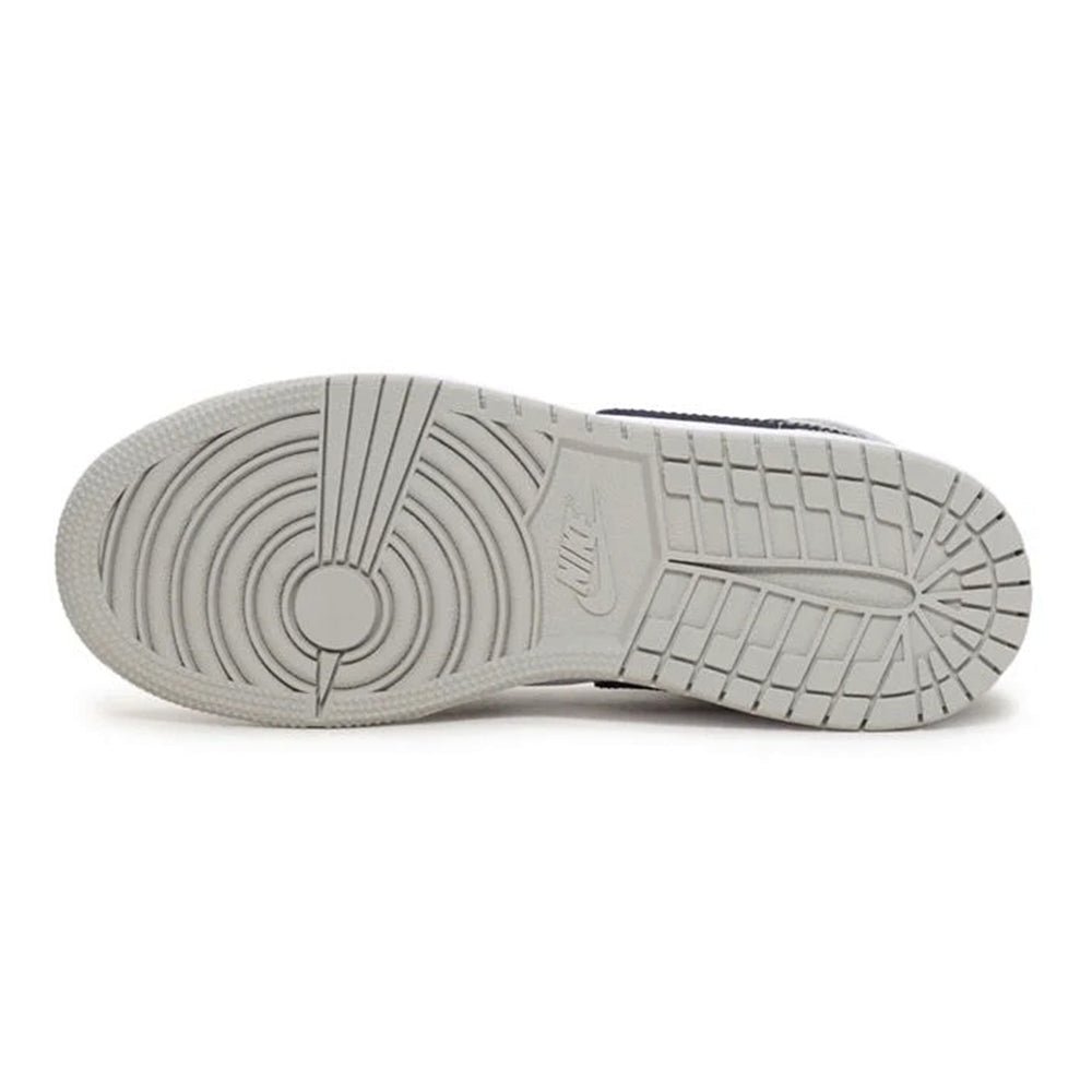 Big Kid's Air Jordan 1 Mid White/Black-LT Smoke Grey (DQ8423 101)