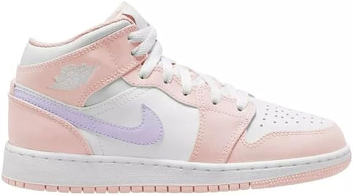 Big Kid's Jordan 1 Mid Pink Wash/Violet Frost-White (FD8780 601)