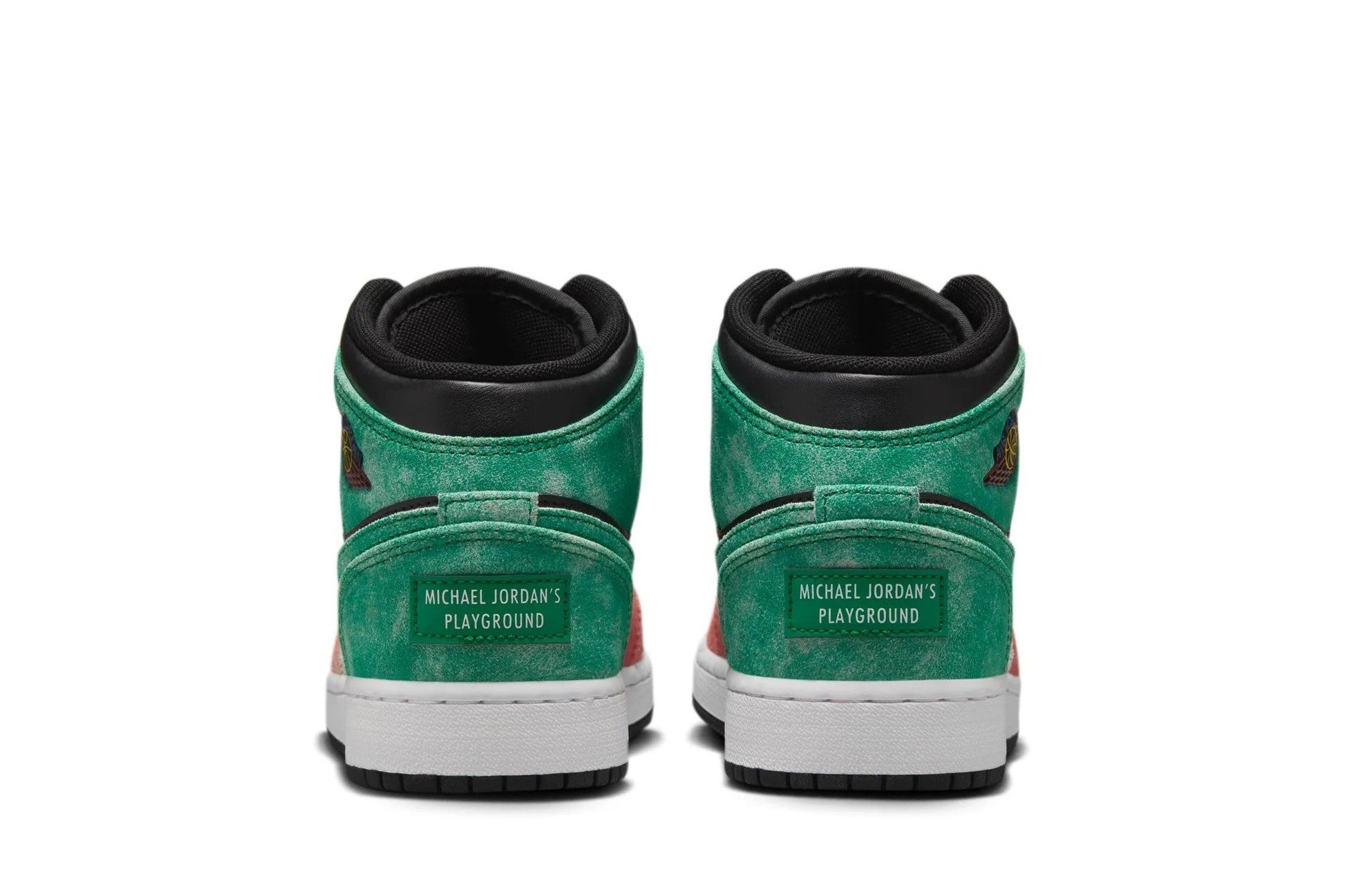 Big Kid's Jordan 1 Mid SE "MJ's Playground" Blk/Grn-Dune Rd (FQ1292 003)
