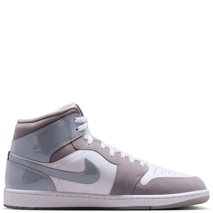 Men's Jordan 1 Low Mid White/cool Grey-medium Grey (hf3216 100) Sneakers - Premium Brand Shoes for Men and Women