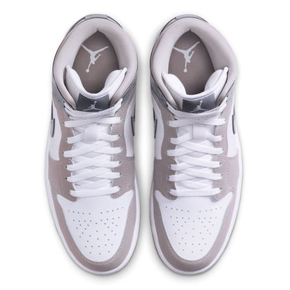 Men's Jordan 1 Low Mid White/cool Grey-medium Grey (hf3216 100) Sneakers - Premium Brand Shoes for Men and Women