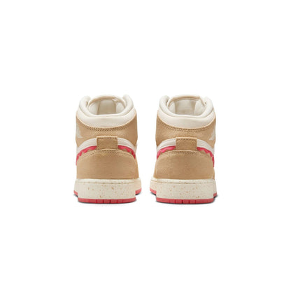 Big Kid's Jordan 1 Mid SE Desert/Fusion Red-Pale Ivory (HJ5958 206)