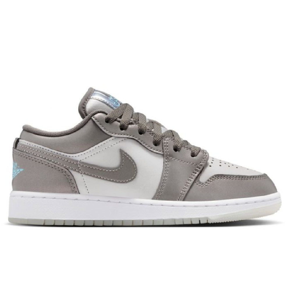 Big Kid's Jordan 1 Low SE Flat Pewter/Blue Chill (HV4398 014)